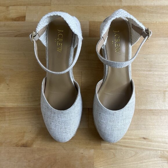 J.Crew Factory‎ Ankle-strap Espadrille Wedges Sandal Closed Toe Shoes Size 6.5 - Picture 2 of 11